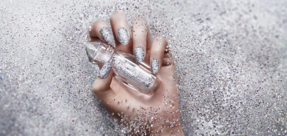 nail with crystals